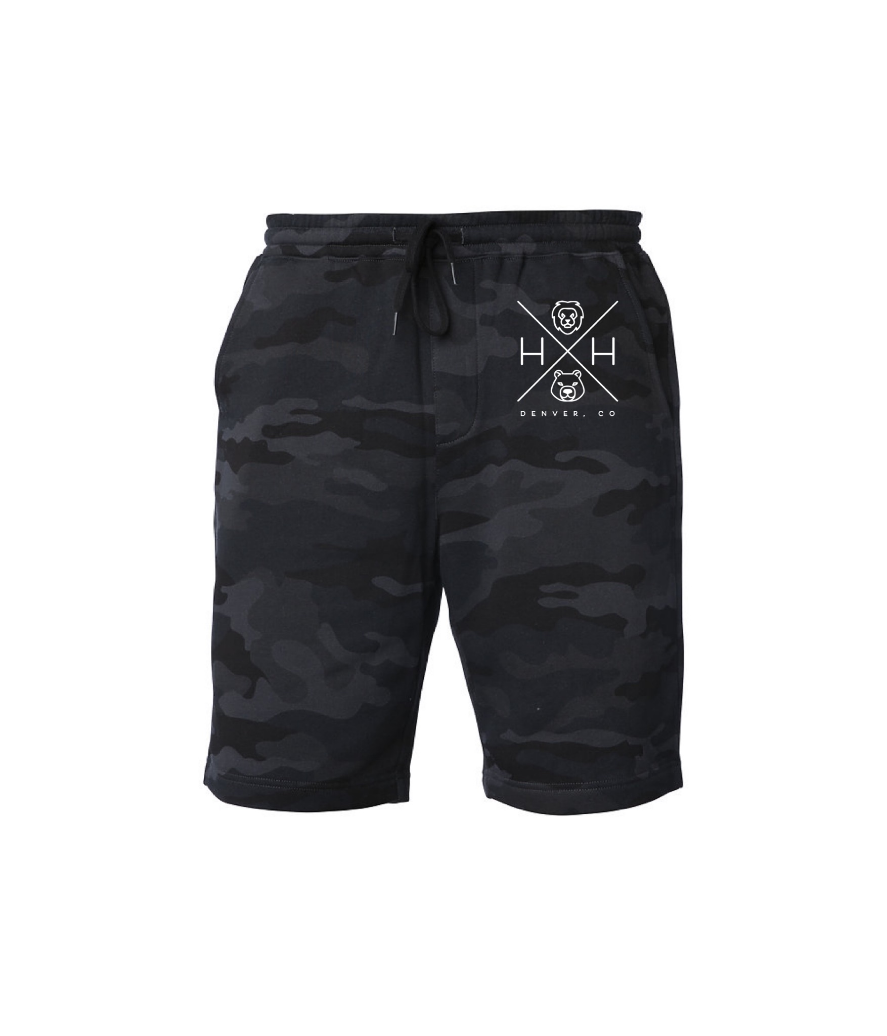 Men’s Black Camo Fleece Shorts