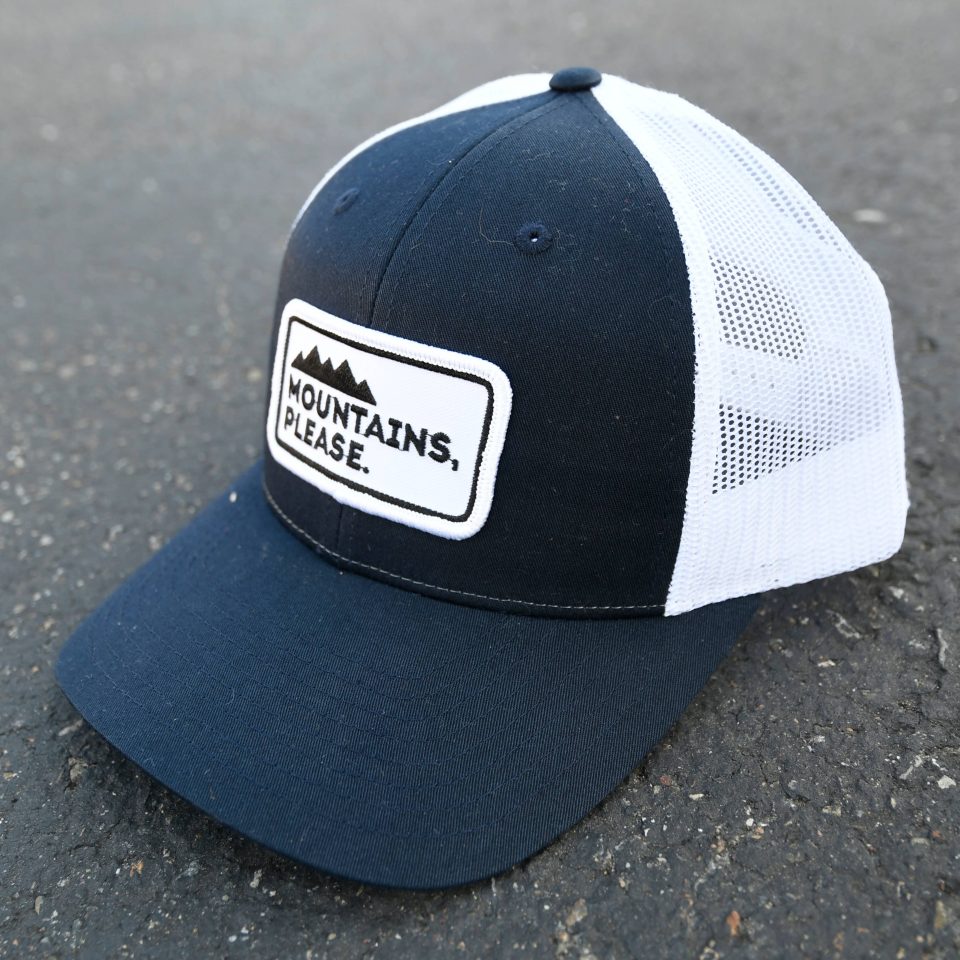 MOUNTAINS PLEASE | PATCH HAT | CURVED BILL TRUCKER