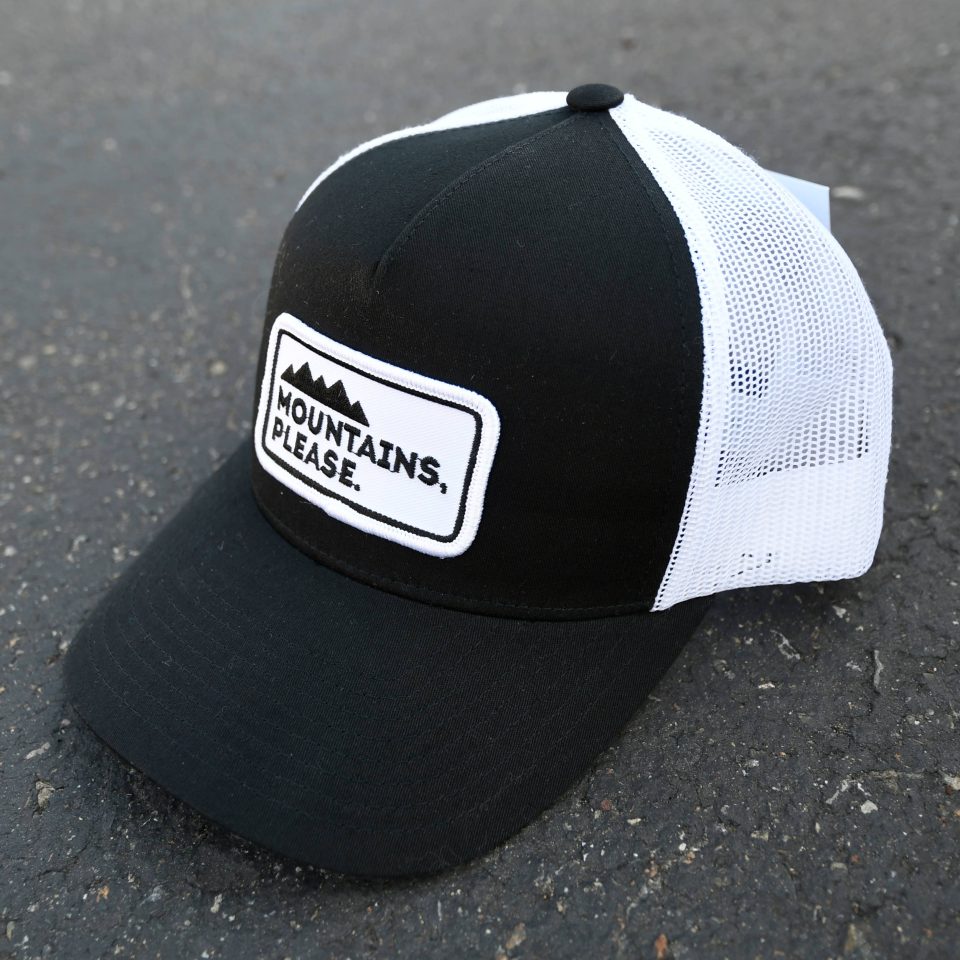 MOUNTAINS PLEASE | PATCH HAT | CURVED BILL TRUCKER