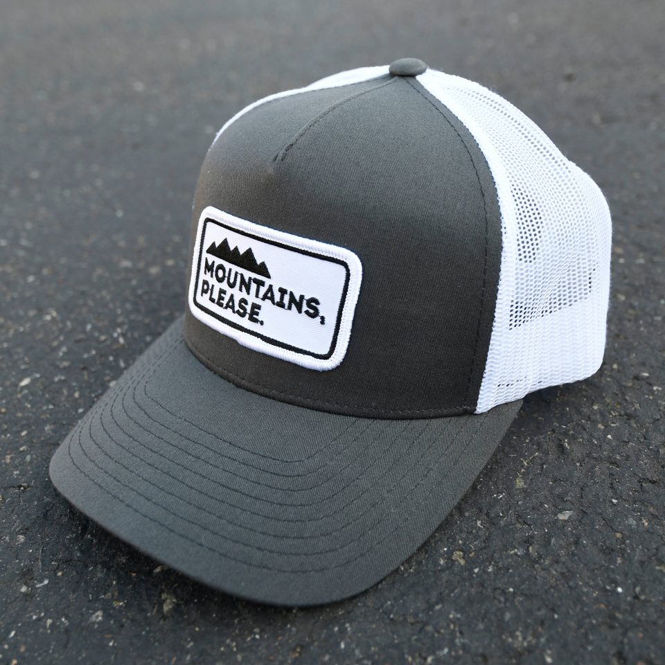 MOUNTAINS PLEASE | PATCH HAT | CURVED BILL TRUCKER