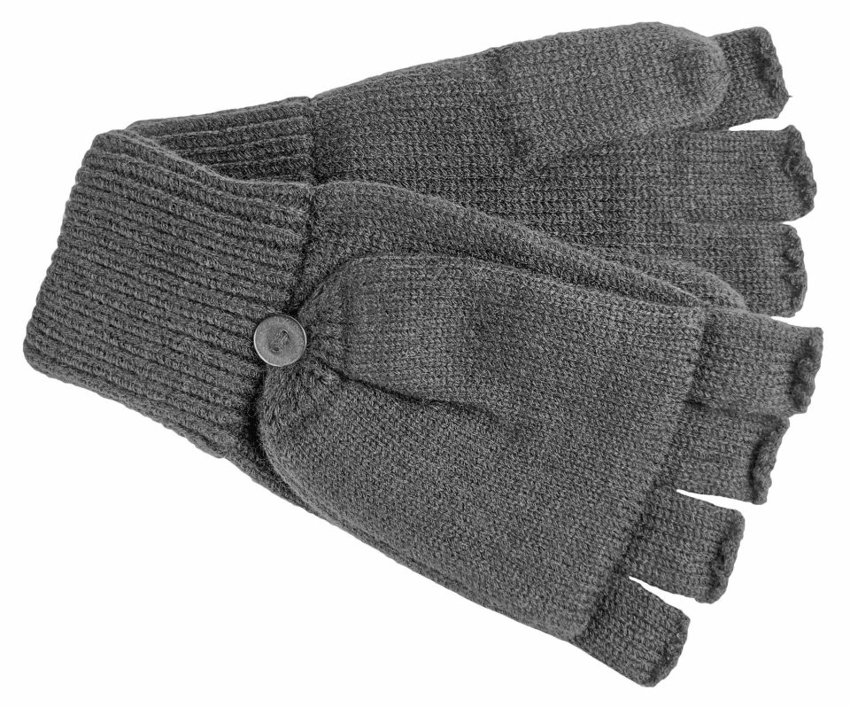 Men's Acrylic Blend Flip Top Mittens w/Button Closure
