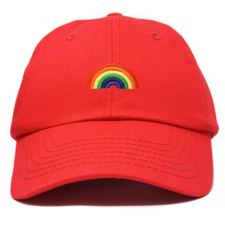 Rainbow Baseball Cap Red