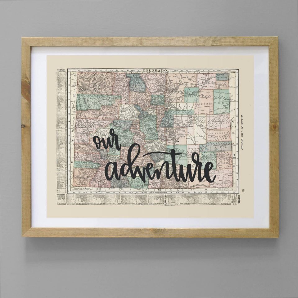 Vintage Map Print - Colorado