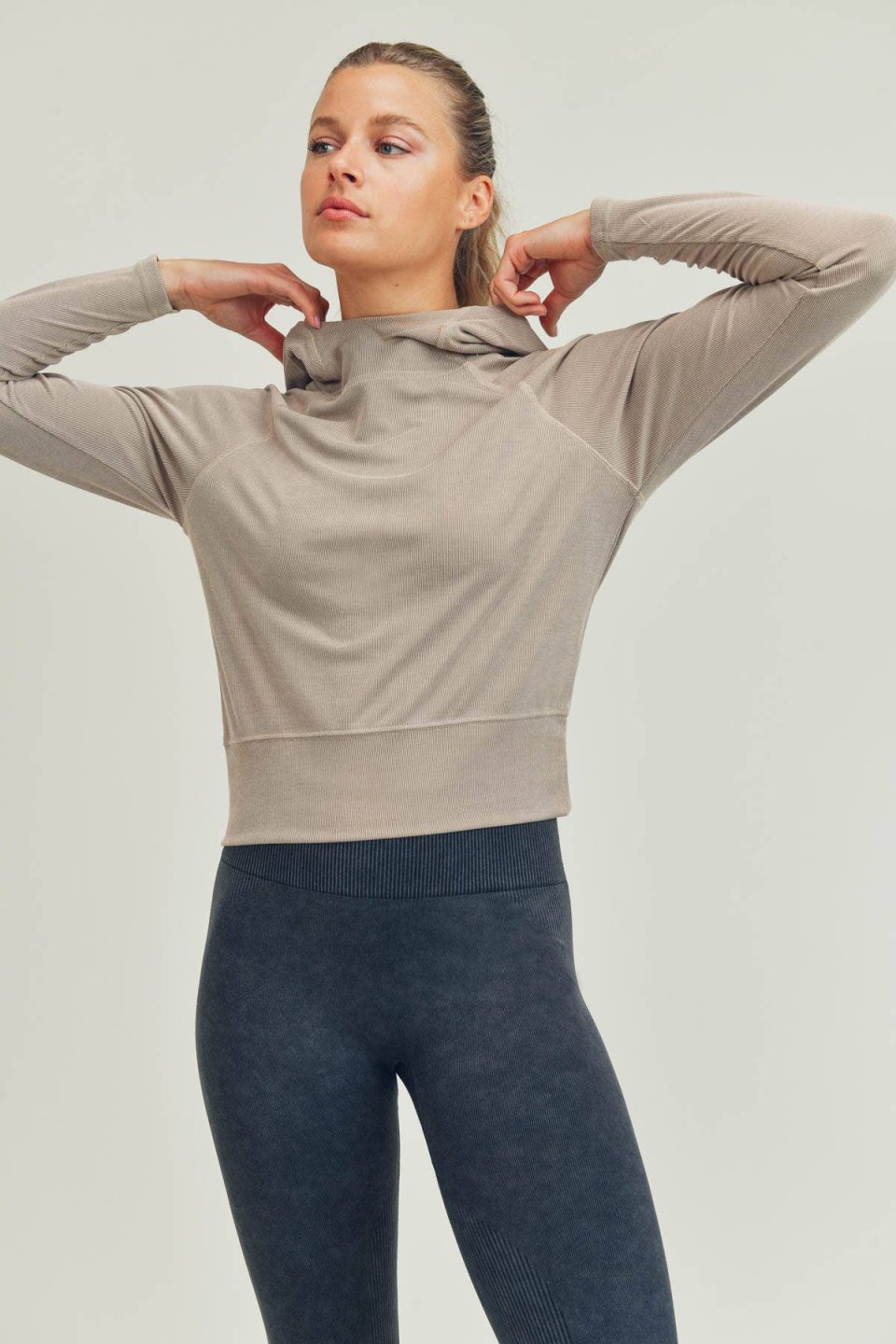 Modal Raglan Cropped Hoodie