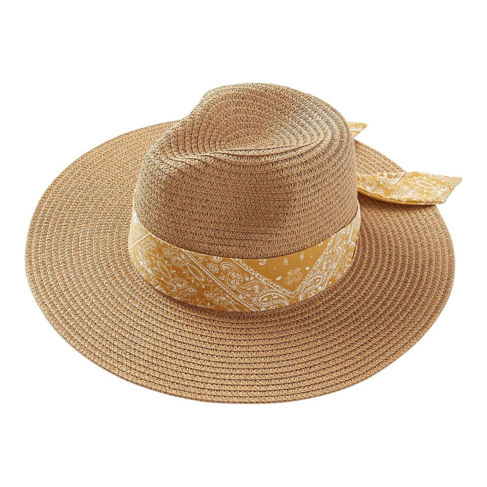 Yellow Bandana Panama Hat