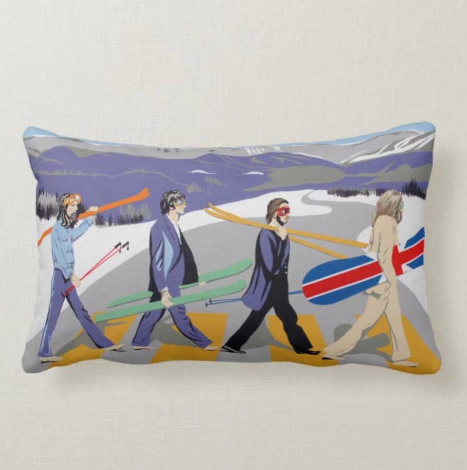 Abbey Road Skiing Pillow