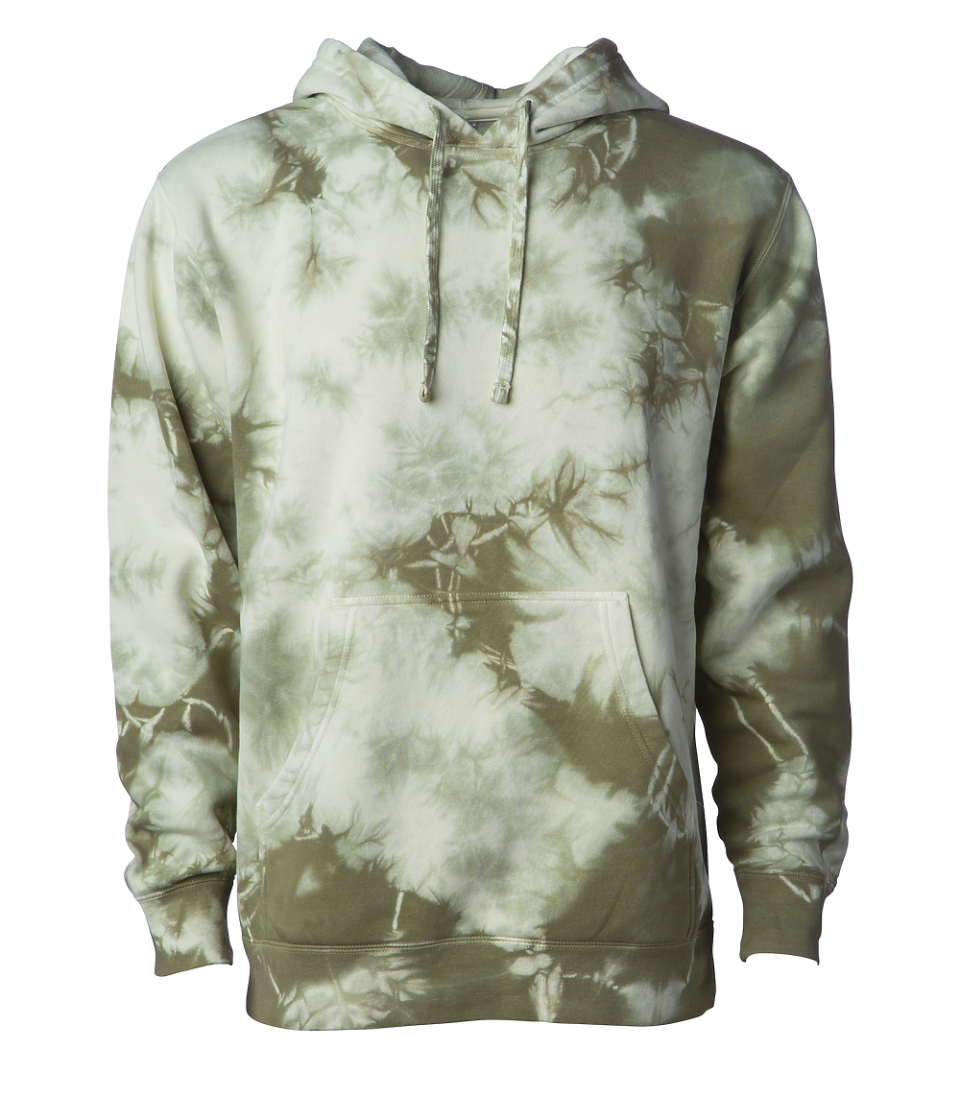 H + H Tie Dye Hoodie Sweatshirt Olive Green