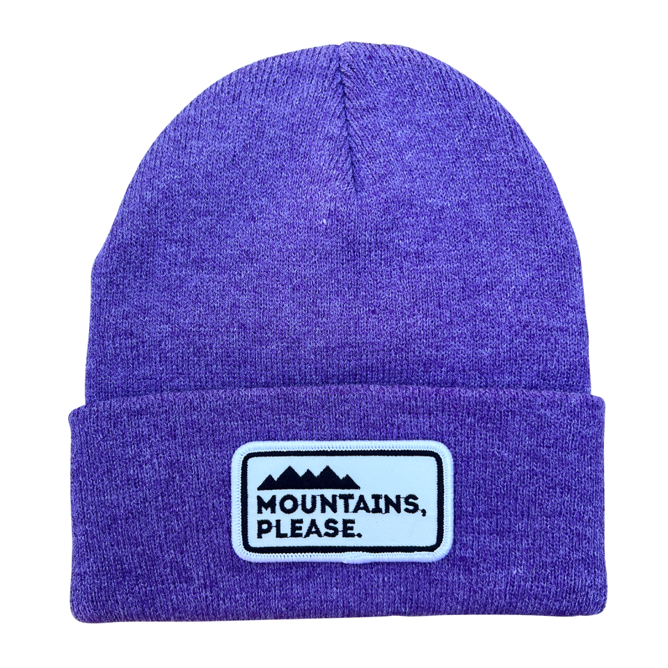 Mountains Please Beanie Purple