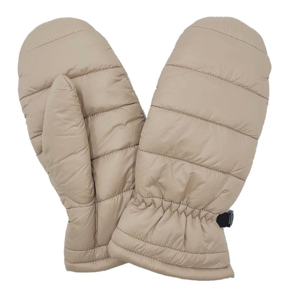 Women's Padded Mittens Beige