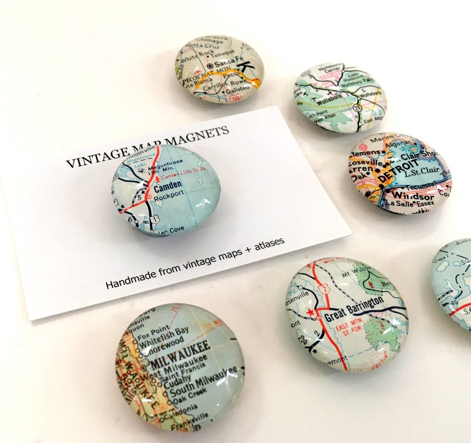 Aspen Vintage Map Magnet - 1.25" Round