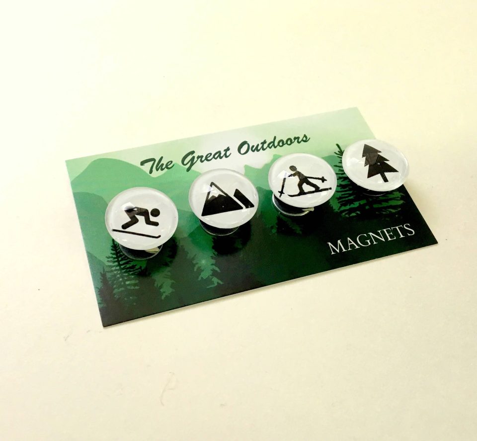 Ski Themed Magnets - set of 4