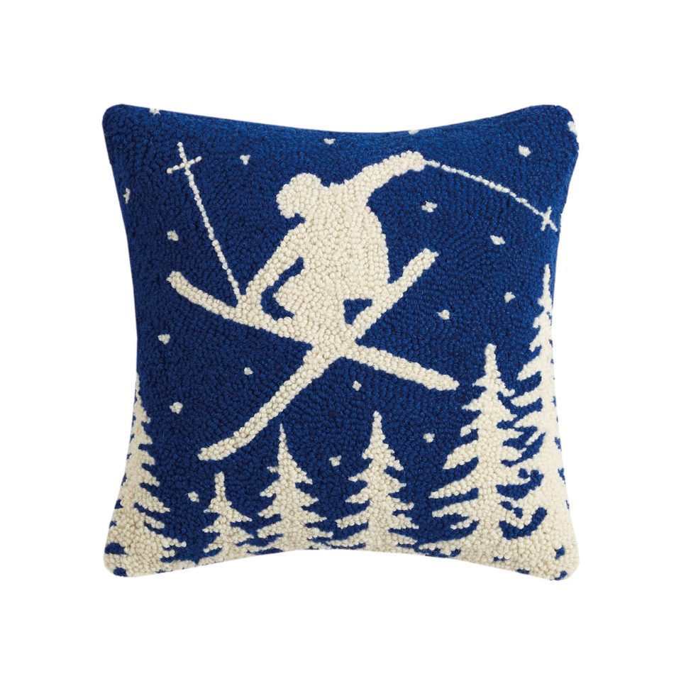 Leaping Skier Hook Pillow