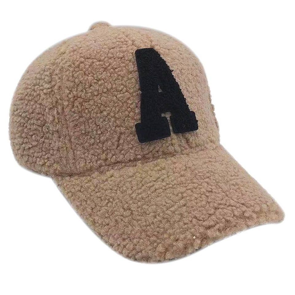 Letter A Sherpa Patch Baseball Cap