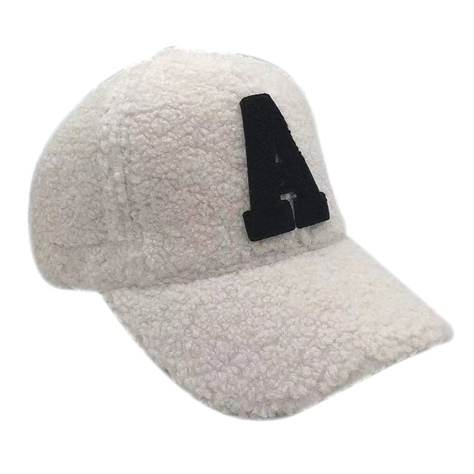 Letter A Sherpa Patch Baseball Cap Ivy